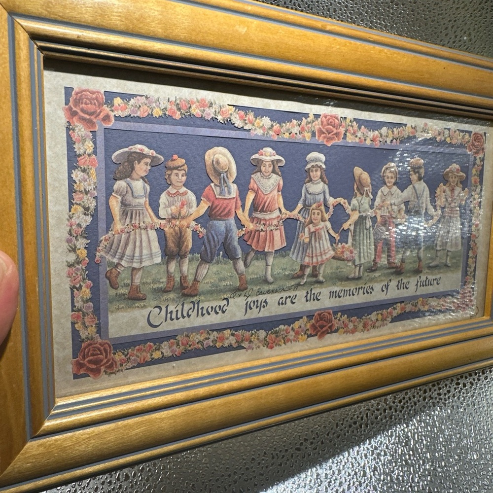 Framed "Childhood Joys Are The Memories Of The Future" 5"x 10"
Scherenschnitte
